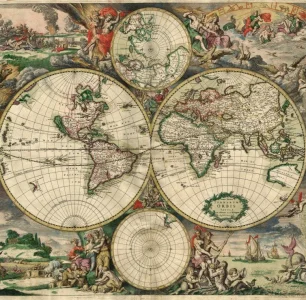 Čtvercové puzzle Mapa světa 1000 dílků