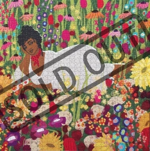 Čtvercové puzzle Žena v květinách 1000 dílků