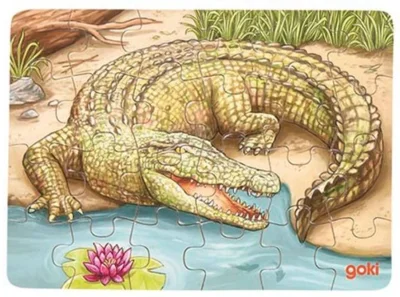 Dřevěné puzzle Australská zvířata: Krokodýl 24 dílků