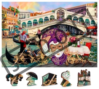 Dřevěné puzzle Benátský karneval 2v1, 150 dílků EKO