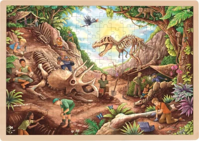 Dřevěné puzzle Dinosauří vykopávky 192 dílků