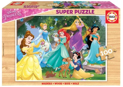 Dřevěné puzzle Disney Princezny 100 dílků