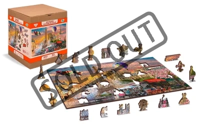 Dřevěné puzzle Jaro v Paříži 2v1, 300 dílků EKO