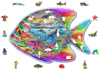 Dřevěné puzzle Kouzelná ryba 250 dílků EKO