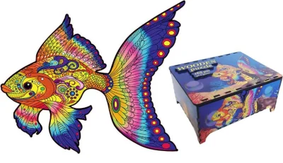 Dřevěné puzzle Kouzelná rybička XL 165 dílků v dárkové krabičce