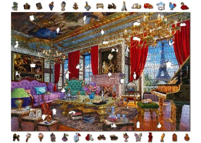 Dřevěné puzzle Palác v Paříži 2v1, 2000 dílků EKO
