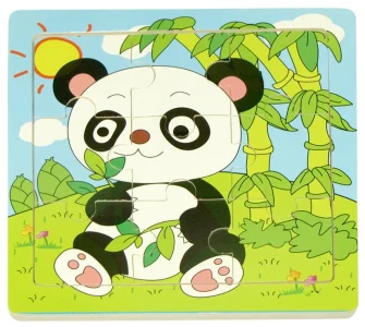 Dřevěné puzzle Panda 9 dílků