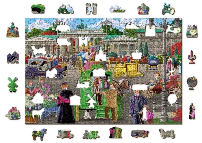 Dřevěné puzzle Pařížské náměstí v Berlíně 2v1, 505 dílků EKO