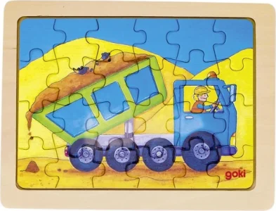 Dřevěné puzzle Při práci s náklaďákem 24 dílků