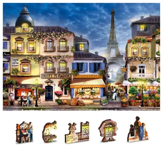Dřevěné puzzle Snídaně v Paříži 2v1, 150 dílků EKO