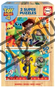 Dřevěné puzzle Toy Story 4: Příběh hraček 2x50 dílků