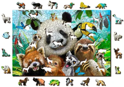 Dřevěné puzzle Vítejte v džungli 2v1, 505 dílků EKO