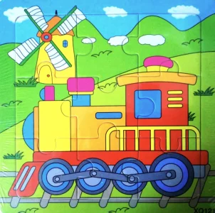 Dřevěné puzzle Vlak 9 dílků