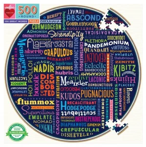 Kulaté puzzle 100 skvělých slov 500 dílků