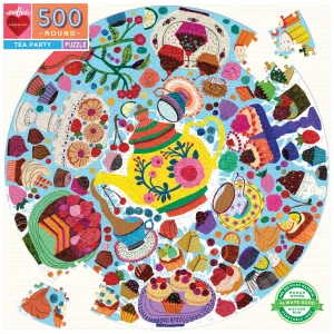 Kulaté puzzle Čajová párty 500 dílků