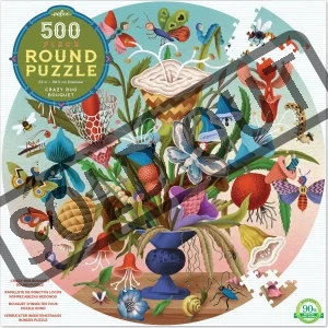 Kulaté puzzle Veselá kytice s broučky 500 dílků