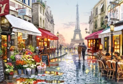 Puzzle Květinářství v Paříži 1500 dílků
