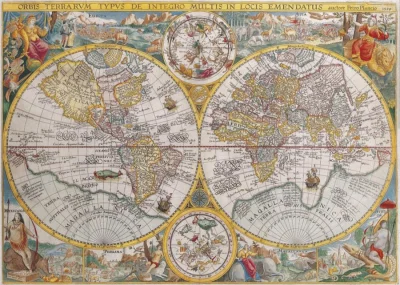Puzzle Mapa světa r.1594, 1500 dílků