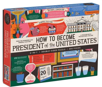 Oboustranné puzzle Jak se stát prezidentem Spojených států 500 dílků