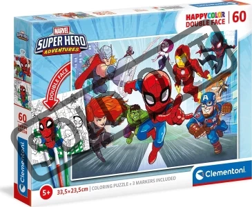 Oboustranné puzzle Marvel Super Hero Adventures 60 dílků