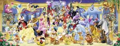 Panoramatické puzzle Disney - Rodinná fotka 1000 dílků