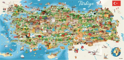 Panoramatické puzzle Mapa Turecka 1500 dílků