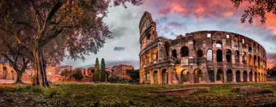 Panoramatické puzzle Západ slunce nad Koloseem, Itálie 1000 dílků