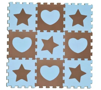 Pěnové puzzle Hvězdy a srdce modré S4 (30x30)