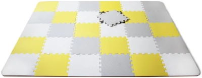 Pěnový koberec Luno Žluto-šedý 30ks (29,5x29,5)