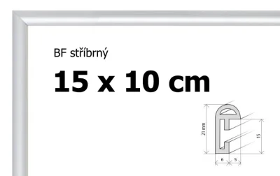 Plastový rám 15x10cm - stříbrný