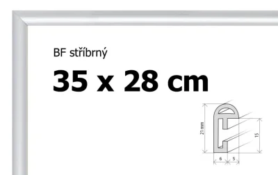 Plastový rám 35x28cm - stříbrný