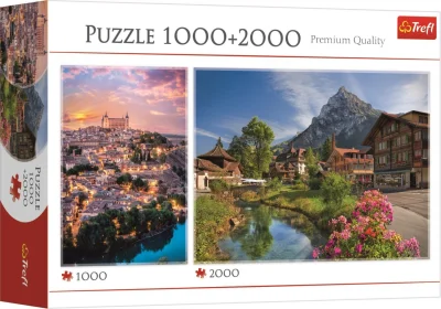 Puzzle 2v1 Toledo 1000 dílků + Léto v Alpách 2000 dílků