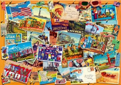 Puzzle Americké pohlednice 1000 dílků