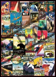 Puzzle Americké vintage plakáty 1000 dílků