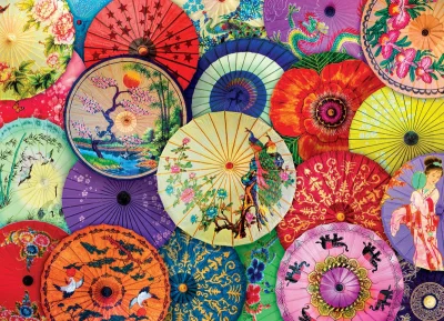 Puzzle Asijské deštníky 1000 dílků