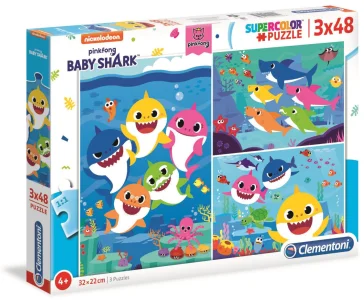 Puzzle Baby Shark 3x48 dílků