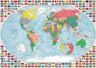 Puzzle Barevná mapa světa 1000 dílků