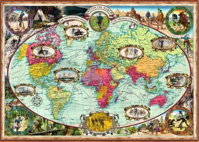 Puzzle Cesta kolem světa na kole 1000 dílků