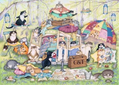 Puzzle Crazy Cats: Líné letní odpoledne 1000 dílků