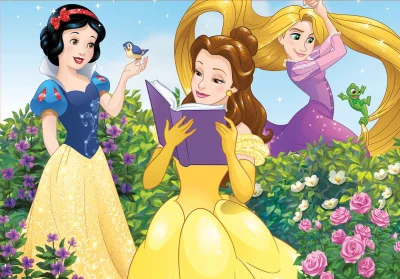 Puzzle Disney Princezny: Sněhurka, Bella a Locika 100 dílků
