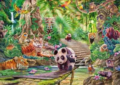 Puzzle Divoká příroda: Zvířata Asie 1000 dílků