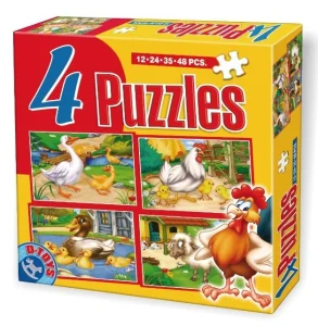 Puzzle Domácí zvířátka 4v1 (12,24,35,48 dílků)