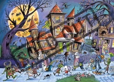 Puzzle DoodleTown: Strašidelný dům 500 dílků
