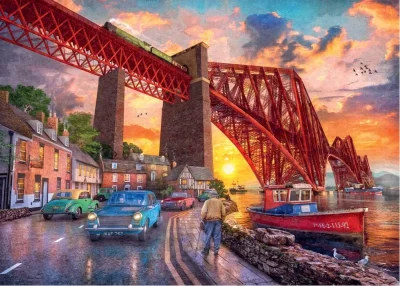 Puzzle Forth Bridge při západu slunce, Skotsko 1000 dílků