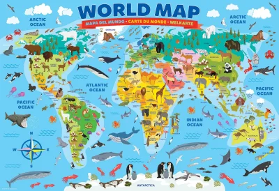 Puzzle Ilustrovaná mapa světa 100 dílků