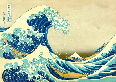 Puzzle Katsushika Hokusai: Velká vlna u pobřeží Kanagawy 1000 dílků