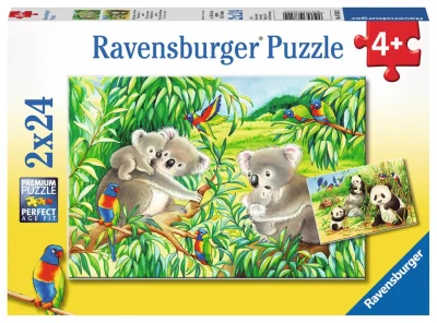 Puzzle Koaly a pandy 2x24 dílků