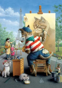 Puzzle Kočičí malíř 500 dílků