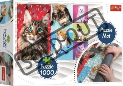 Puzzle Kočky 1000 dílků + Podložka pod puzzle
