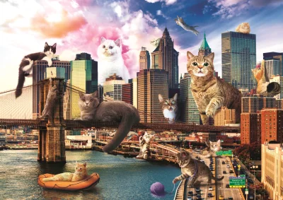 Puzzle Legrační města: Kočky v New Yorku 1000 dílků